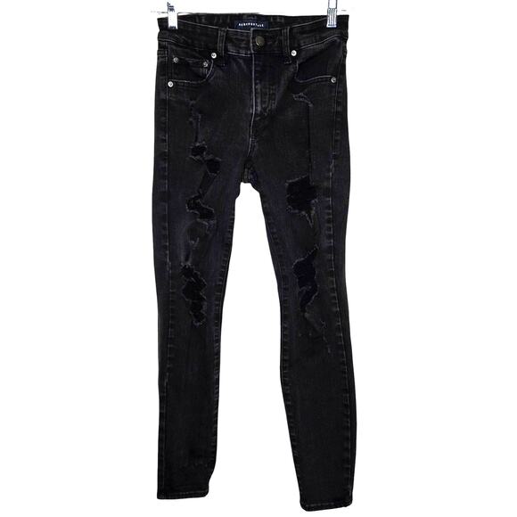 Aeropostale Distressed High Rise Jeans Womens 6 Reg Y2K Goth Punk Edgy Festival - Picture 1 of 7
